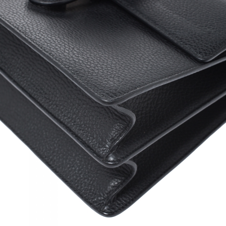 gucci dionysus black leather medium