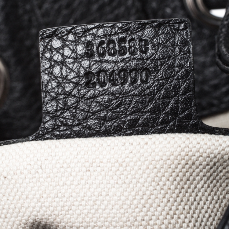 Pre Owned Gucci Black Leather Soho Drawstring Backpack