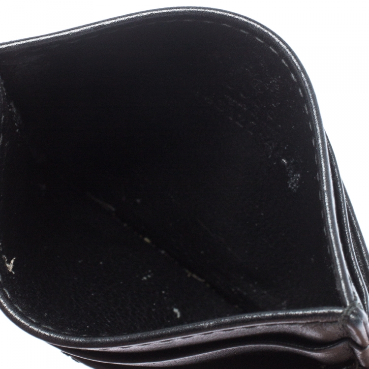 Pre Owned Gucci Black Matelasse Leather Marmont Card Case
