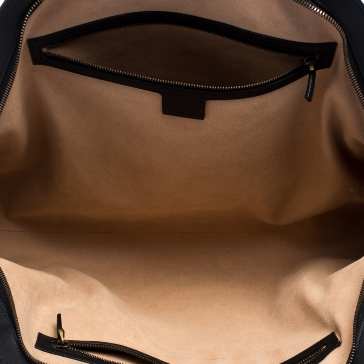 Pre Owned Gucci Brown Suede and Patent Leather Large Web Re(Belle) Bag