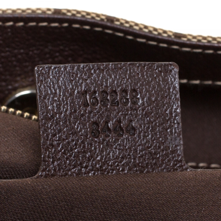 مملوكة مسبقًا Gucci Beige/Brown GG Canvas and Leather Charmy Satchel