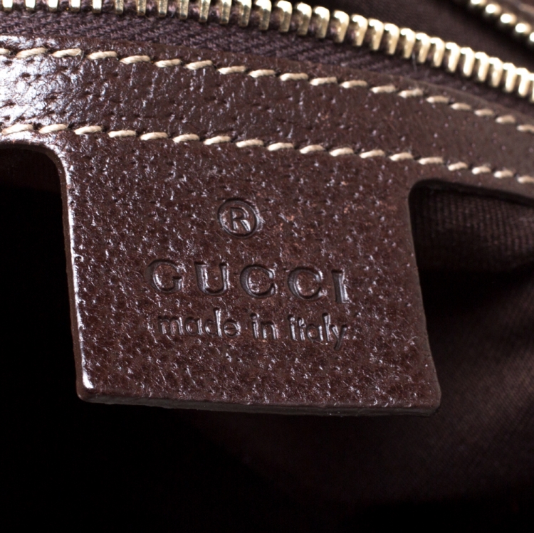 مملوكة مسبقًا Gucci Beige/Brown GG Canvas and Leather Charmy Satchel