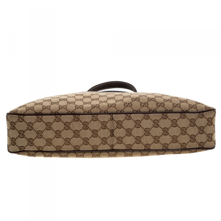 مملوكة مسبقًا Gucci Beige/Brown GG Canvas and Leather Charmy Satchel