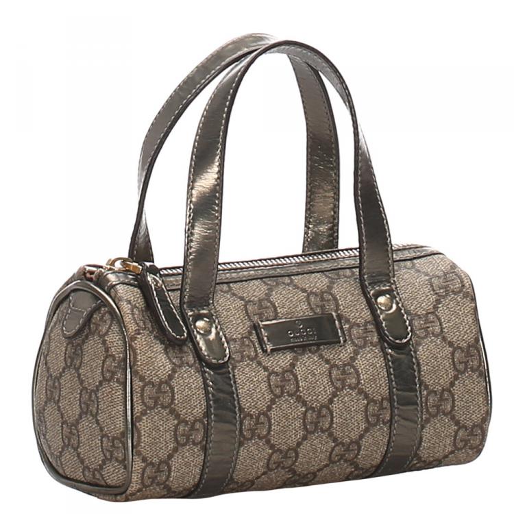 مملوكة مسبقًا Gucci Brown GG Supreme Canvas And Leather Joy Boston Bag