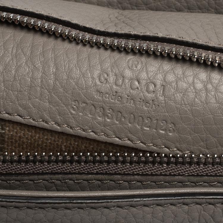 مملوكة مسبقًا Gucci Grey Leather Large Bamboo Daily Top Handle Bag