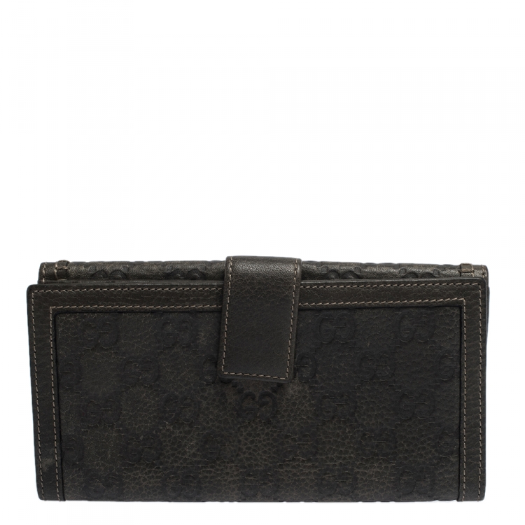 Gucci Grey Guccissima Leather Continental Wallet Gucci | The Luxury Closet