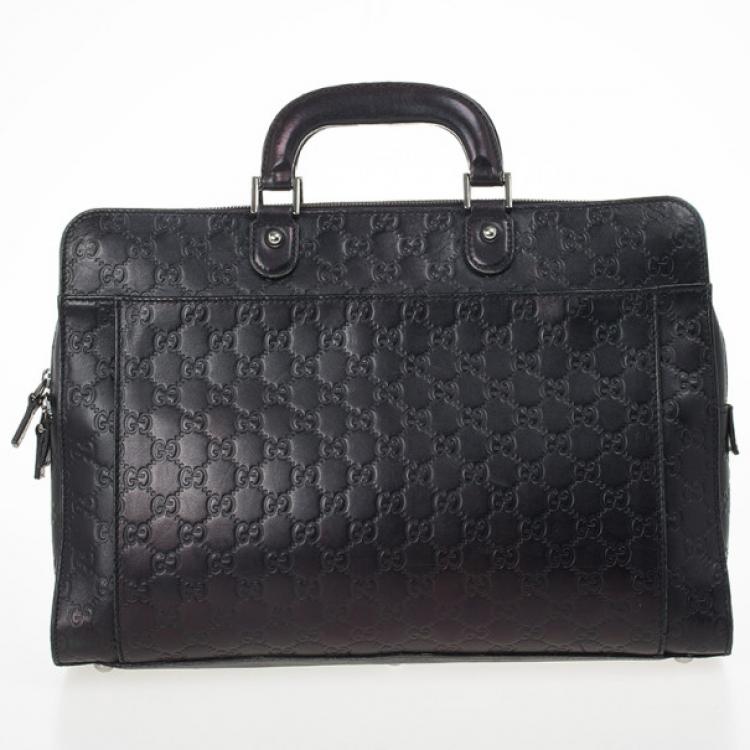 Pre Owned Gucci Guccissima Briefcase with Laptop Compartment 