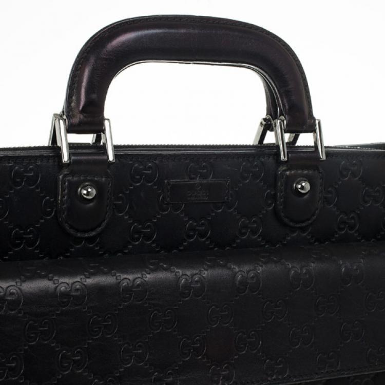 Pre Owned Gucci Guccissima Briefcase with Laptop Compartment 
