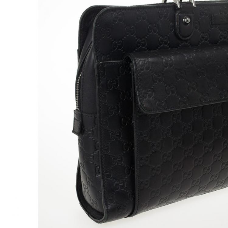 Pre Owned Gucci Guccissima Briefcase with Laptop Compartment 