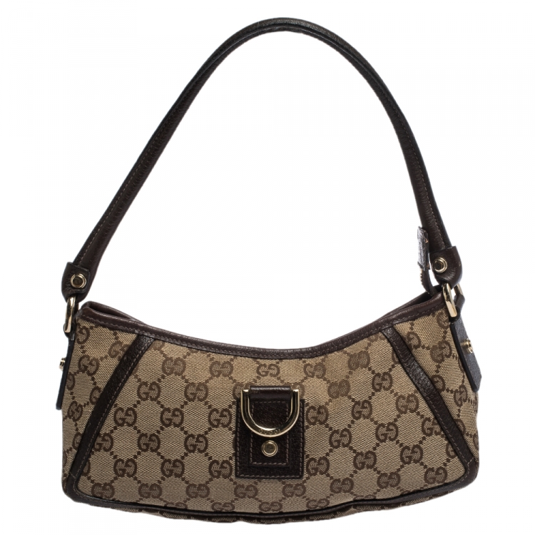 Gucci GG Canvas Abbey D-Ring Pochette - Brown Handle Bags, Handbags -  GUC234871