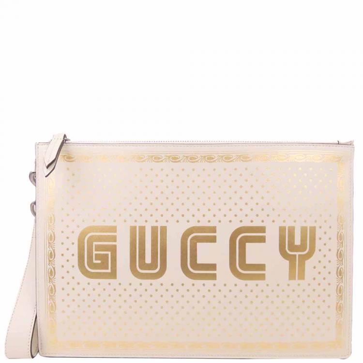 gucci white clutch bag