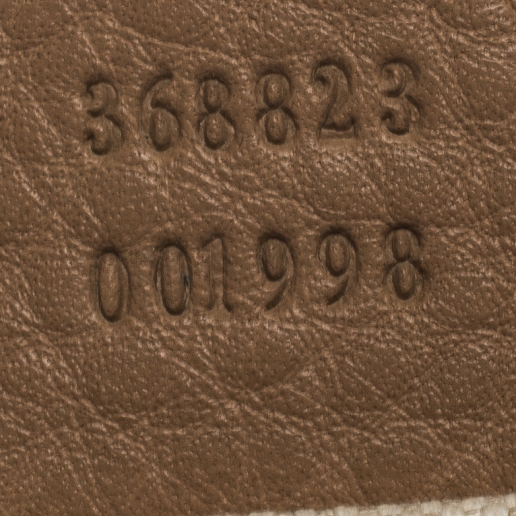 Pre Owned Gucci Beige Leather Mini Bamboo Top Handle Bag