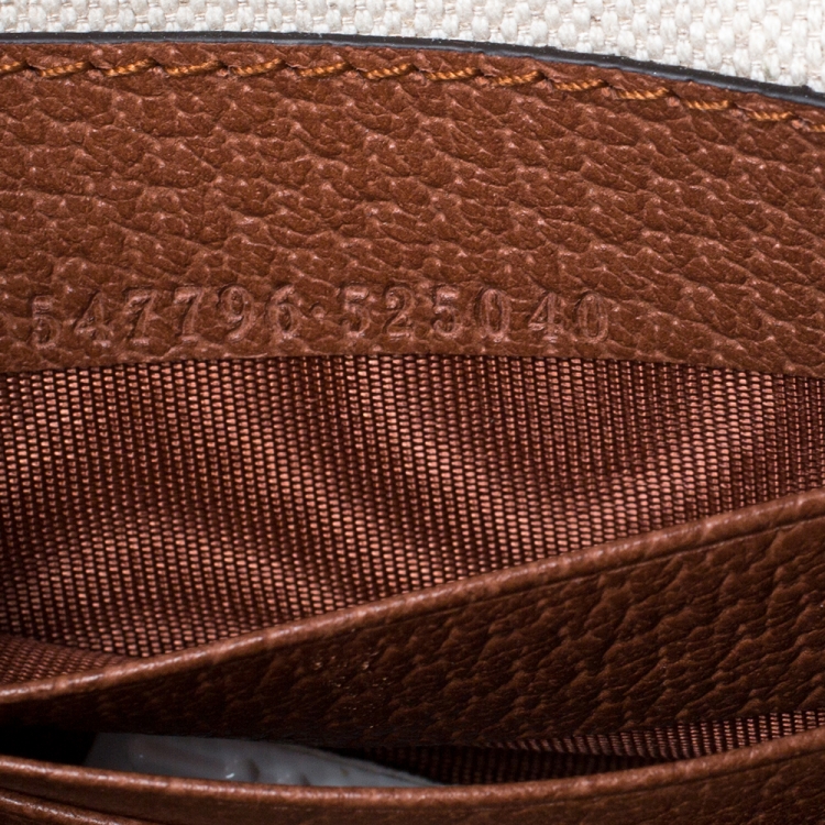 Pre Owned Gucci Beige/Brown GG Canvas and Leather New York Yankees Patch Pouch