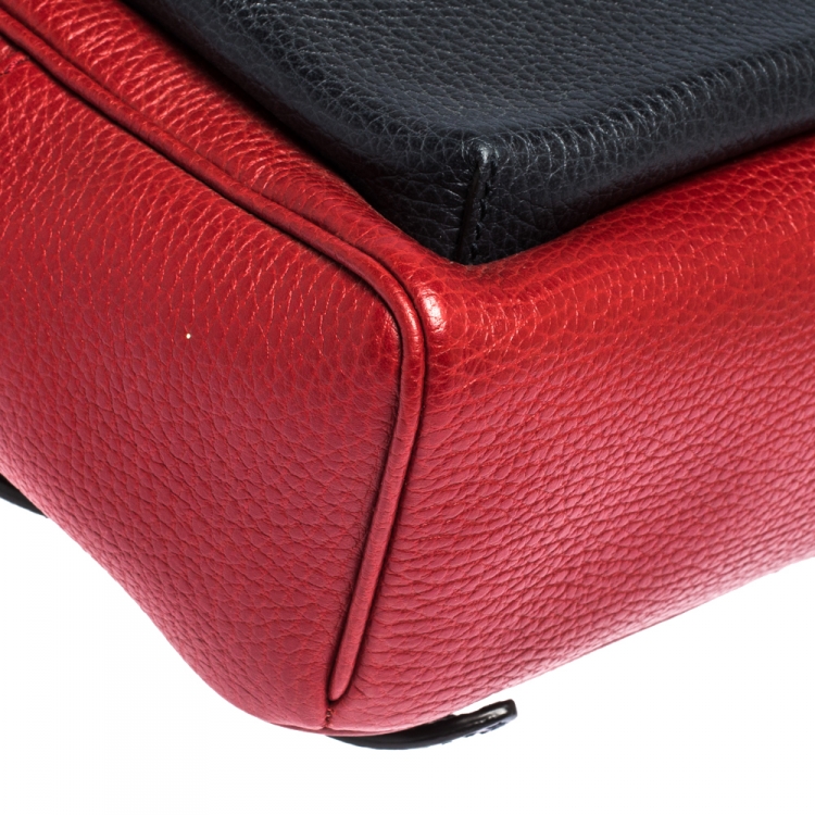 مملوكة مس بقًا Gucci Red/Navy Blue Leather Soho Chain Backpack