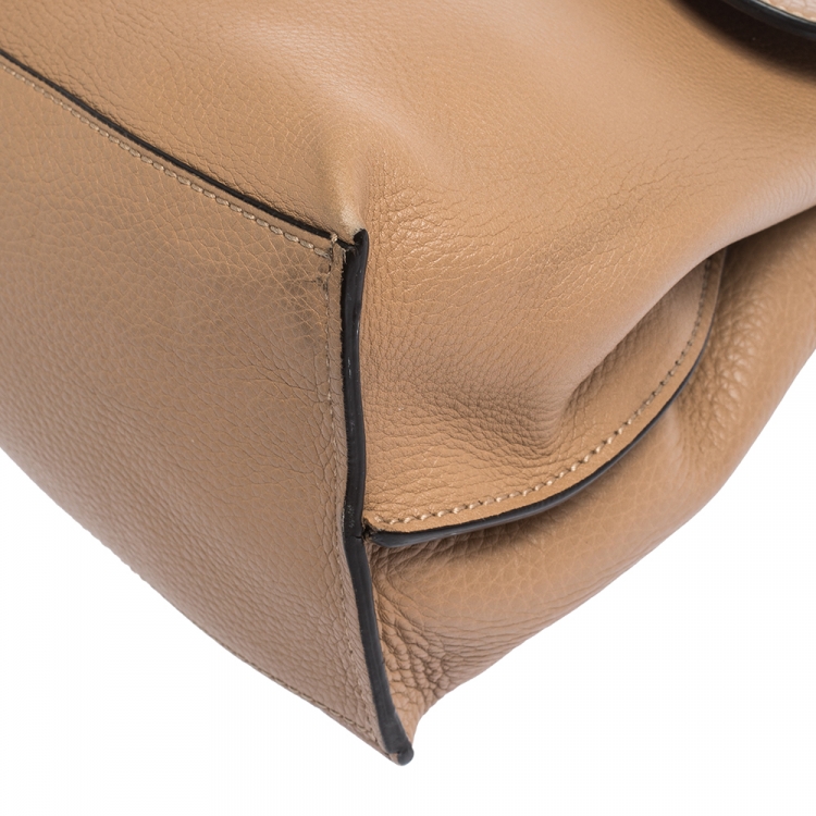 مملوكة مسبقًا Gucci Tan Leather Medium Bamboo Daily Top Handle Bag