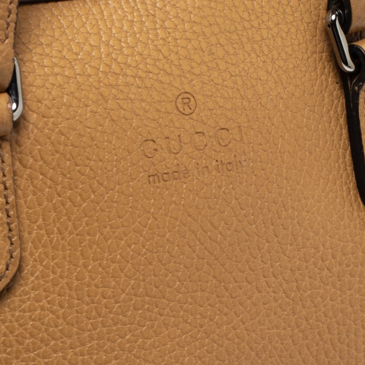 Pre Owned Gucci Tan Leather Mini Dome Satchel