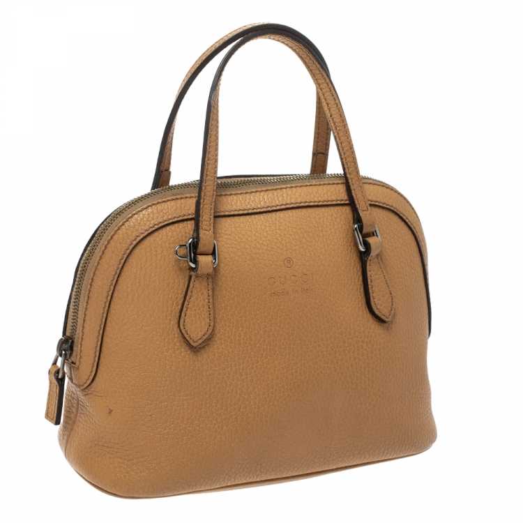 Pre Owned Gucci Tan Leather Mini Dome Satchel
