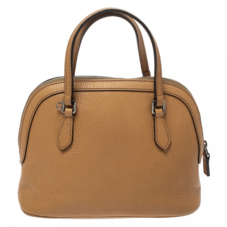 Pre Owned Gucci Tan Leather Mini Dome Satchel