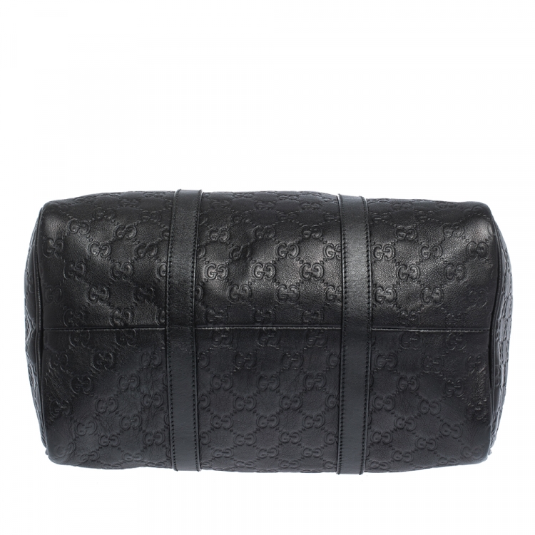 Pre Owned Gucci Black Guccissima Leather Medium Joy Boston Bag