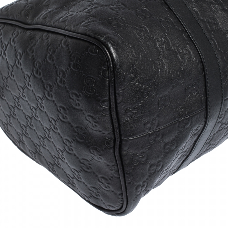 Pre Owned Gucci Black Guccissima Leather Medium Joy Boston Bag