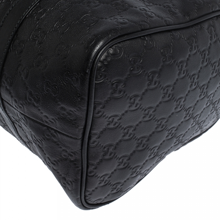 Pre Owned Gucci Black Guccissima Leather Medium Joy Boston Bag