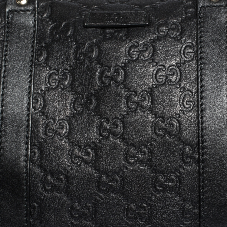 Pre Owned Gucci Black Guccissima Leather Medium Joy Boston Bag