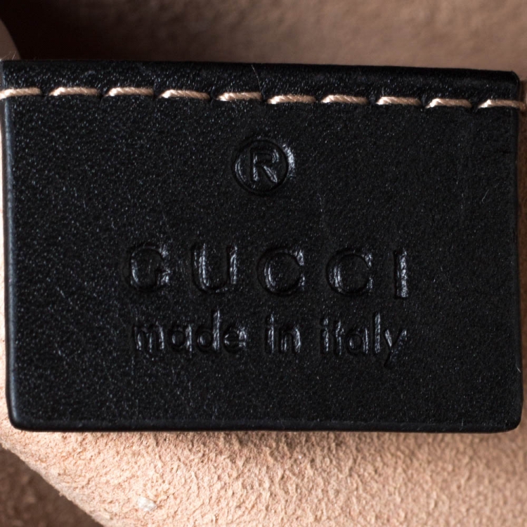 Pre Owned Gucci Black Matelasse Leather GG Marmont Belt Bag