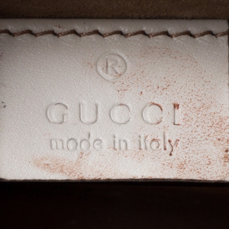 Pre Owned Gucci Ivory Leather Mini Sylvie Top Handle Bag