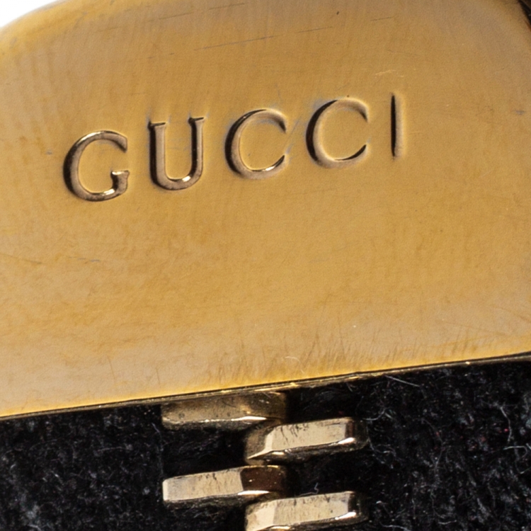 Pre Owned Gucci Black Leather Soho Wristlet Clutch