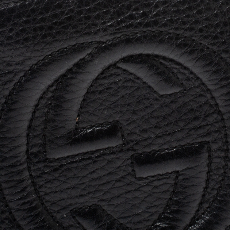 Pre Owned Gucci Black Leather Soho Wristlet Clutch