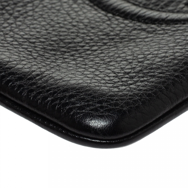 Pre Owned Gucci Black Leather Soho Wristlet Clutch