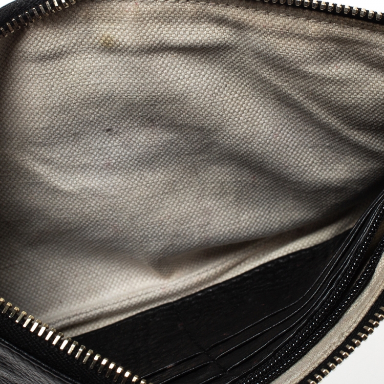 Pre Owned Gucci Black Leather Soho Wristlet Clutch