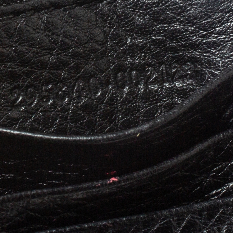Pre Owned Gucci Black Leather Soho Wristlet Clutch