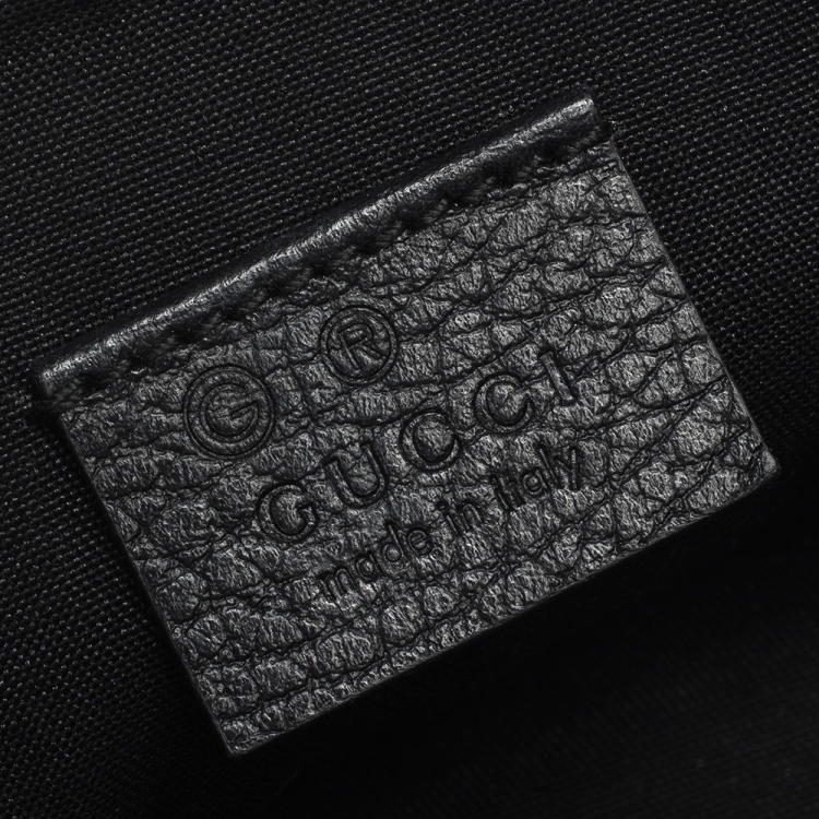 Pre Owned Gucci Black GG Canvas and Leather Cosmetic Pouch