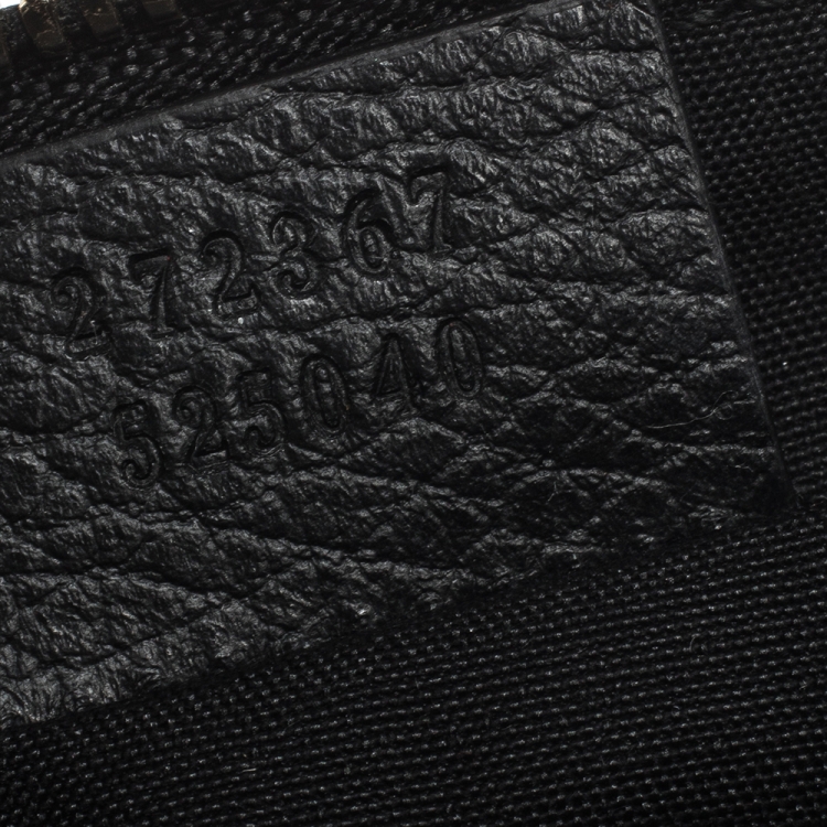 Pre Owned Gucci Black GG Canvas and Leather Cosmetic Pouch