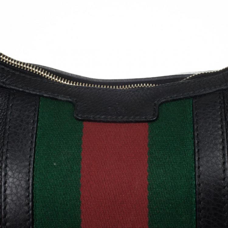 black gucci bag red green stripe