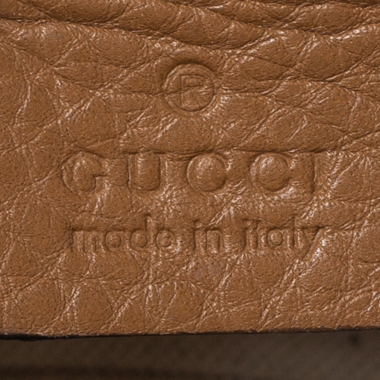 مملوكة مسبقًا Gucci Tan Leather Medium Tassel Bamboo Top Handle Bag