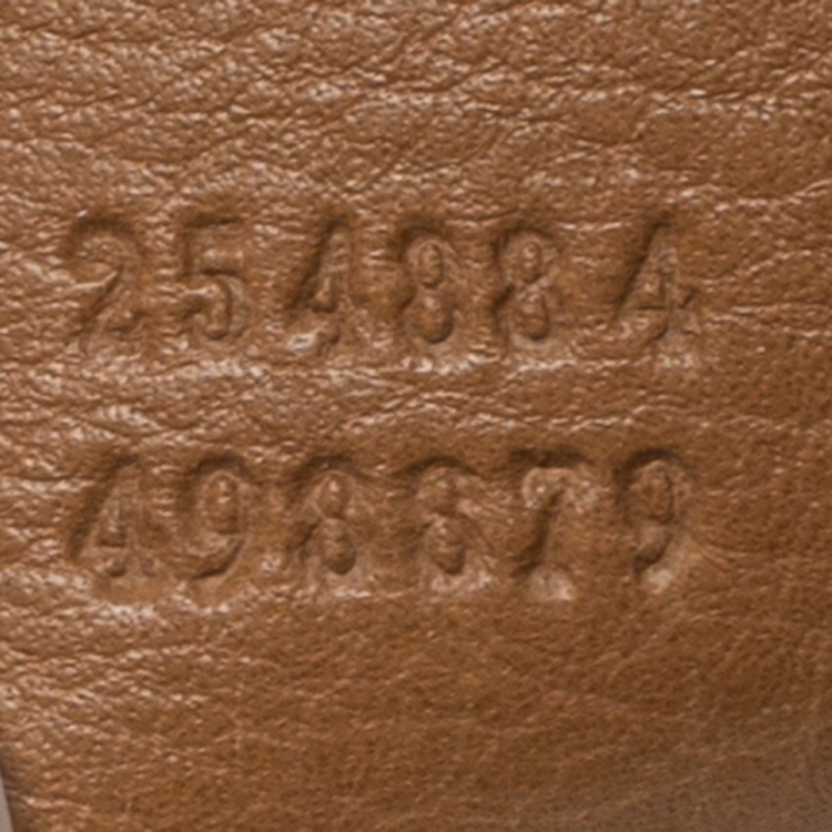مملوكة مسبقًا Gucci Tan Leather Medium Tassel Bamboo Top Handle Bag