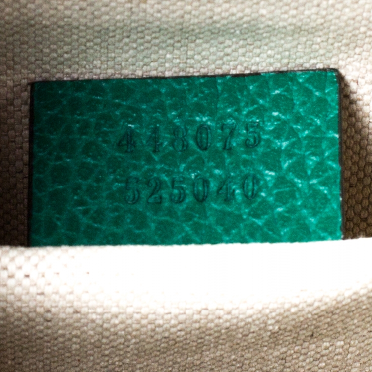 Pre Owned Gucci Green Leather Medium Dionysus Bamboo Top Handle Bag