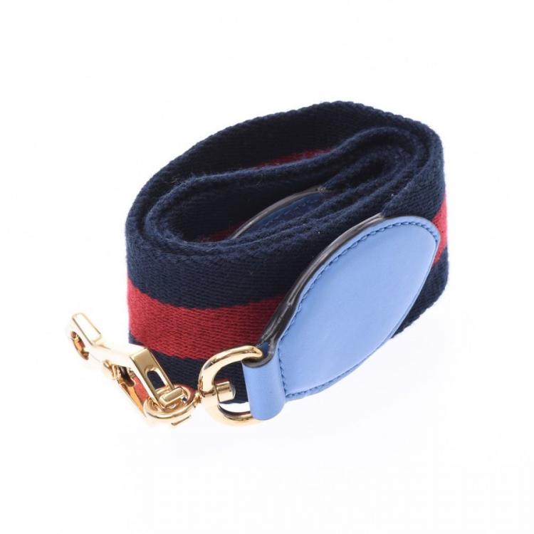 Pre Owned Gucci Blue Leather Mini Nymphaea Bamboo Top Handle Bag