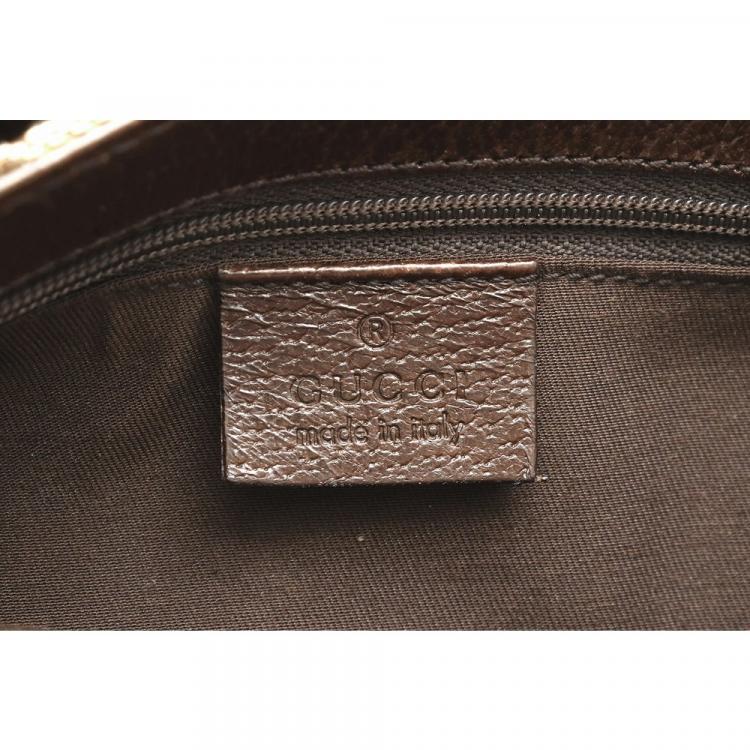 Pre Owned Gucci Beige/Brown GG Canvas Leather Belt Bag