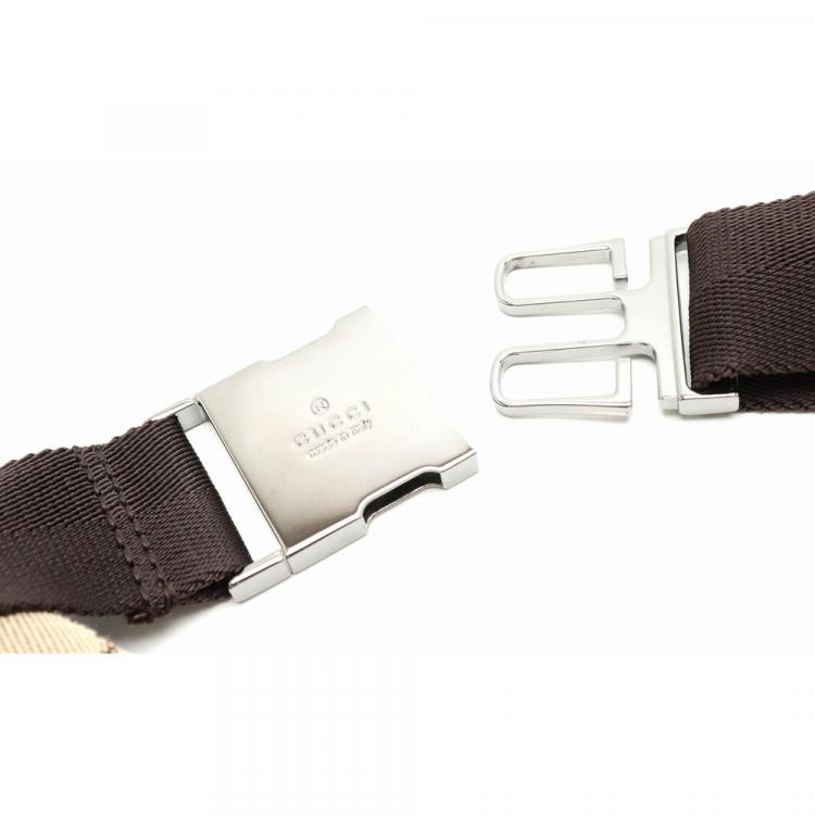 Pre Owned Gucci Beige/Brown GG Canvas Leather Belt Bag