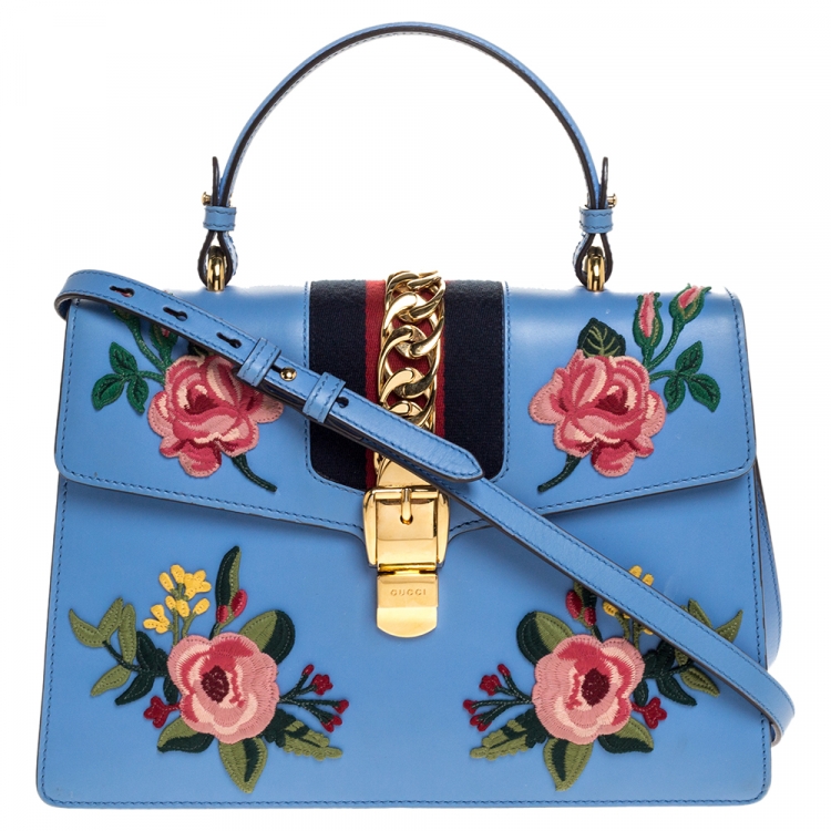 blue floral gucci bag