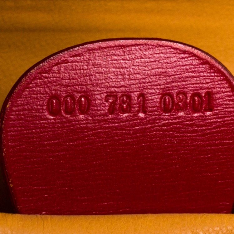 Pre Owned Gucci Red Patent Leather Frame Top Handle Bag