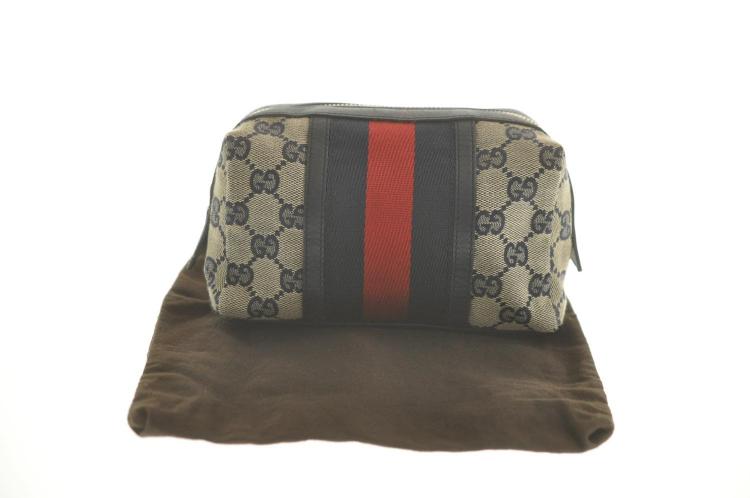 Pre Owned Gucci Beige/Brown GG Canvas Vintage Pouch