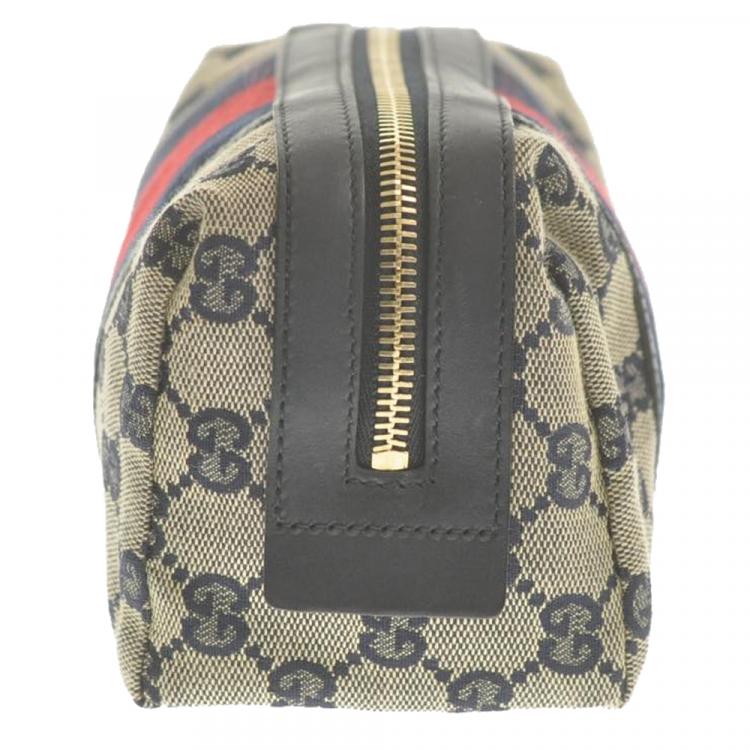 Pre Owned Gucci Beige/Brown GG Canvas Vintage Pouch