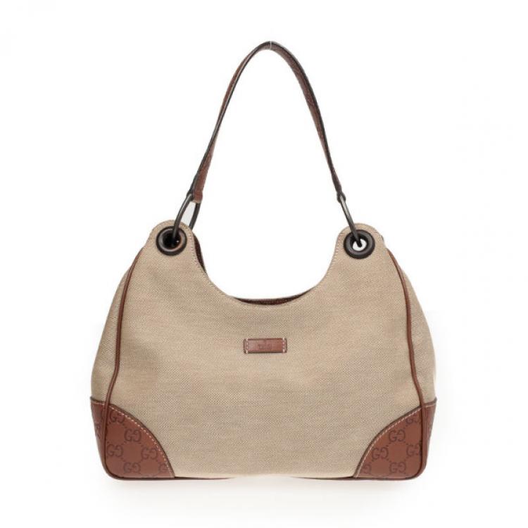 Gucci Canvas Hobo with Guccissima Leather Trim Gucci The Luxury Closet