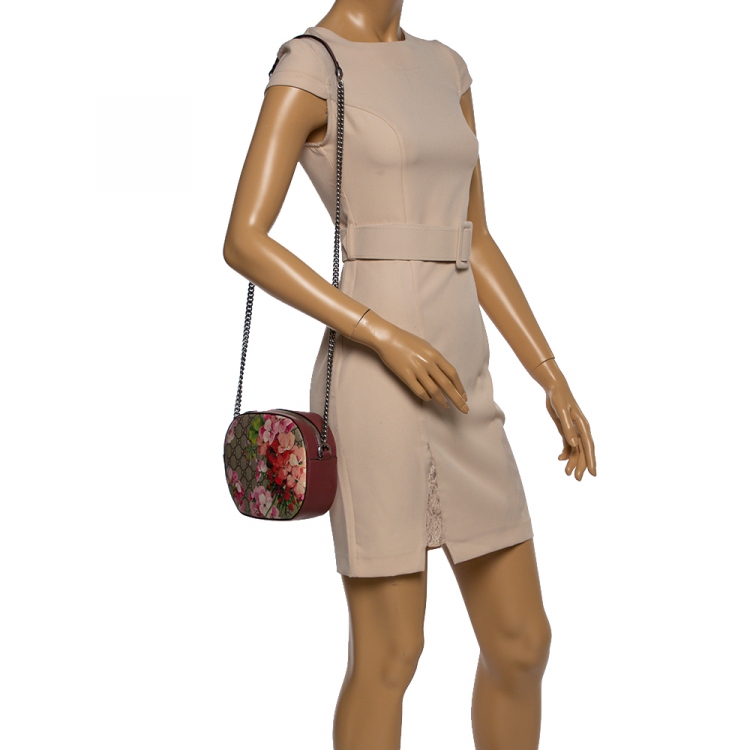 Gucci Blooms GG Supreme Mini Chain Crossbody Bag - Consigned Designs