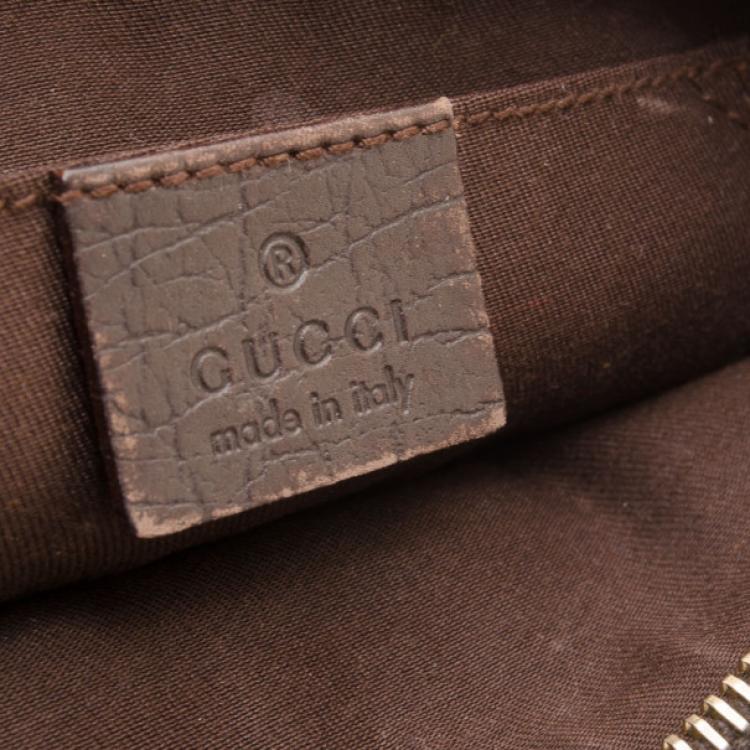 Pre Owned Gucci Brown Monogram GG Wristlet