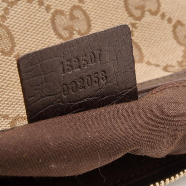 Pre Owned Gucci Brown Monogram GG Wristlet